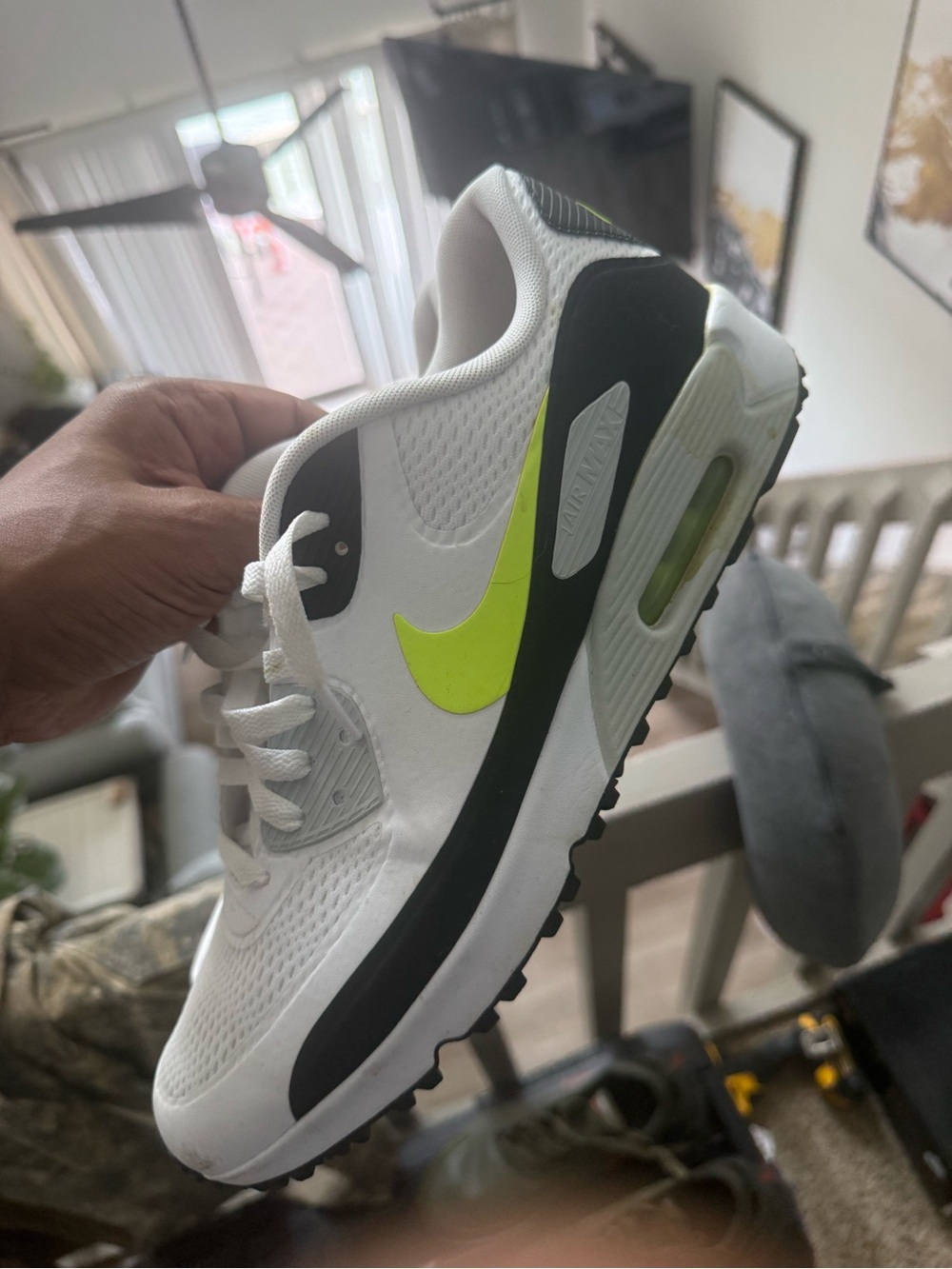 Nike Men’s White & Volt Low-Top Sneakers